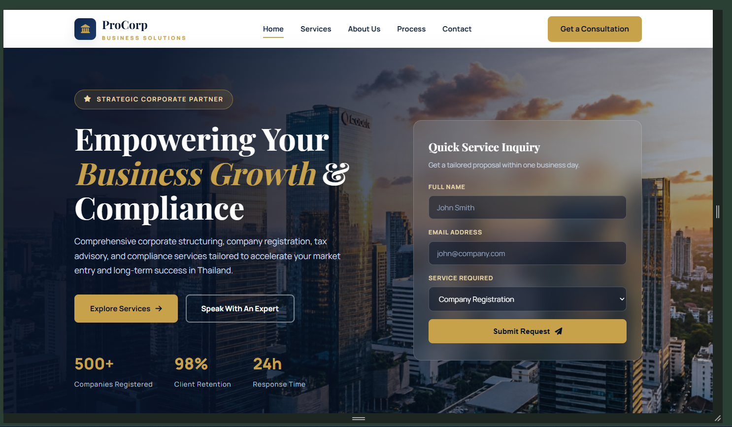 Landing page preview